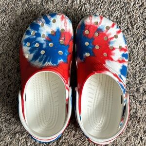 Tie dye crocs